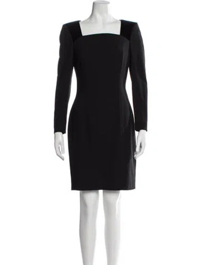 Pre-owned Escada Virgin Wool Mini Dress In Gray