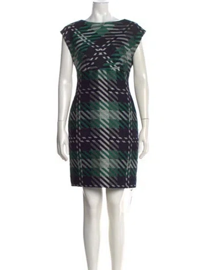 Pre-owned Escada Virgin Wool Mini Dress In Green