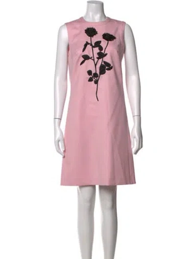 Pre-owned Escada Virgin Wool Mini Dress In Pink