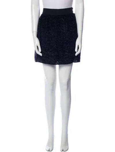 Pre-owned Escada Virgin Wool Mini Skirt In Black