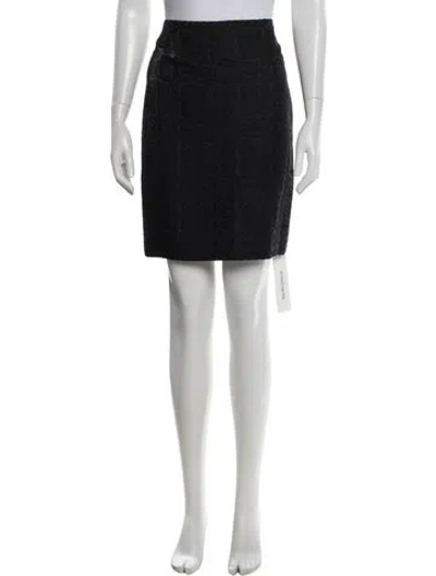 Pre-owned Escada Virgin Wool Mini Skirt In Black