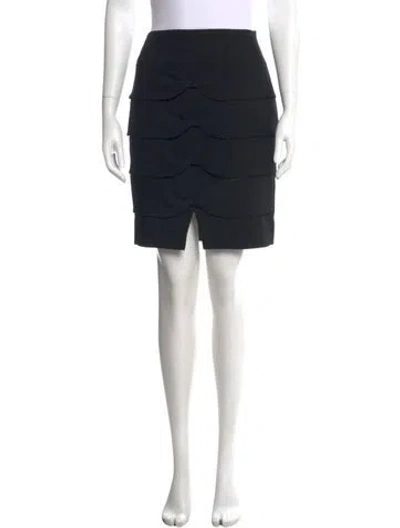 Pre-owned Escada Virgin Wool Mini Skirt In Black