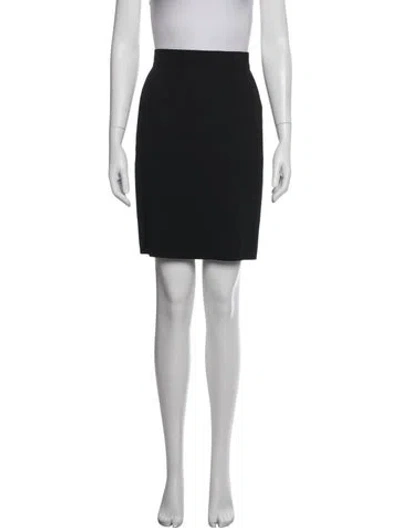 Pre-owned Escada Virgin Wool Mini Skirt In Black
