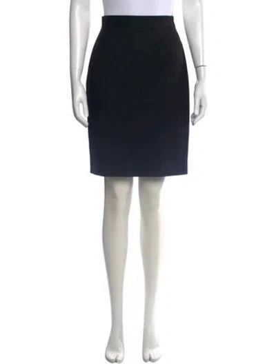 Pre-owned Escada Virgin Wool Mini Skirt In Black