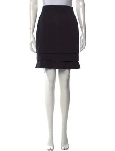 Pre-owned Escada Virgin Wool Mini Skirt In Black