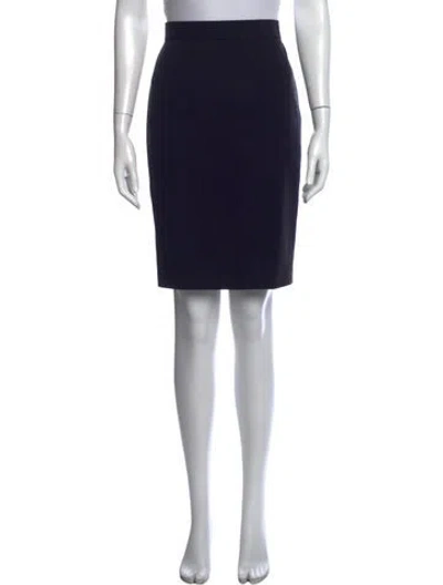 Pre-owned Escada Virgin Wool Mini Skirt In Black/blue