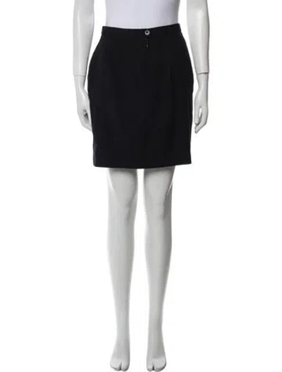 Pre-owned Escada Virgin Wool Mini Skirt In Blue