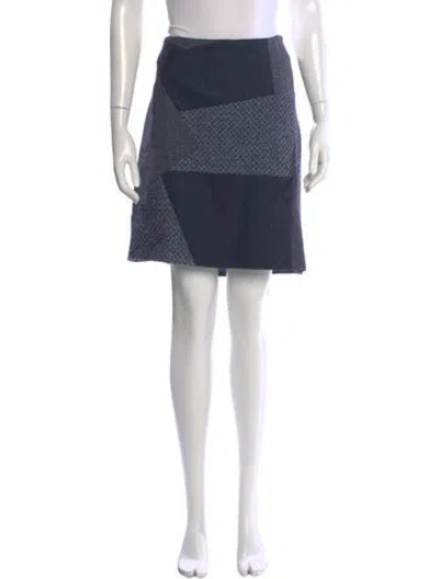 Pre-owned Escada Virgin Wool Mini Skirt In Blue