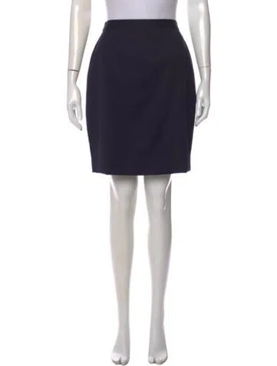 Pre-owned Escada Virgin Wool Mini Skirt In Blue