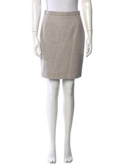 Pre-owned Escada Virgin Wool Mini Skirt In Grey