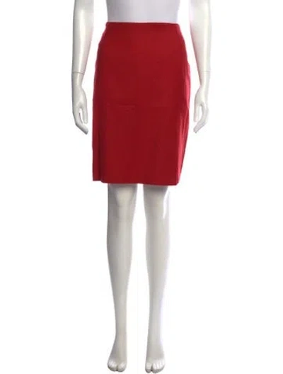 Pre-owned Escada Virgin Wool Mini Skirt In Red