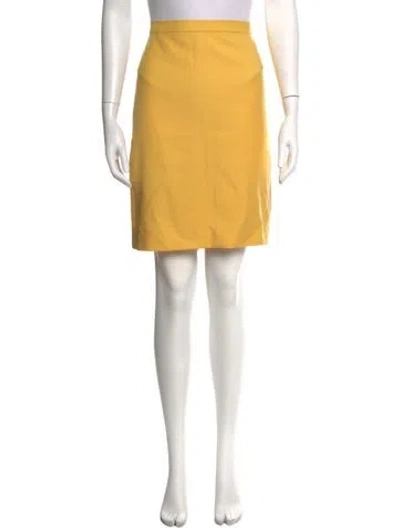 Pre-owned Escada Virgin Wool Mini Skirt In Yellow