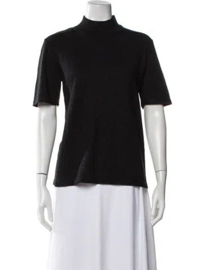 Pre-owned Escada Virgin Wool Mock Neck Sweater In Blue