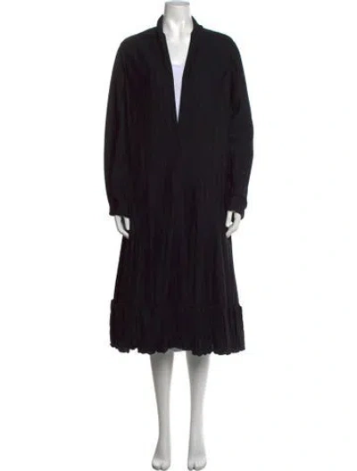Pre-owned Escada Virgin Wool Open Front Sweater In Black