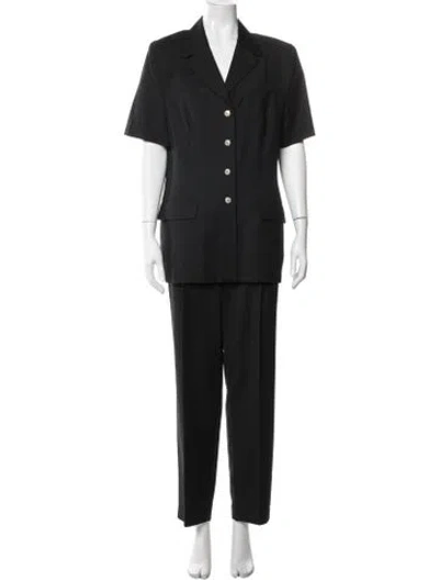Pre-owned Escada Virgin Wool Pant Set In Black