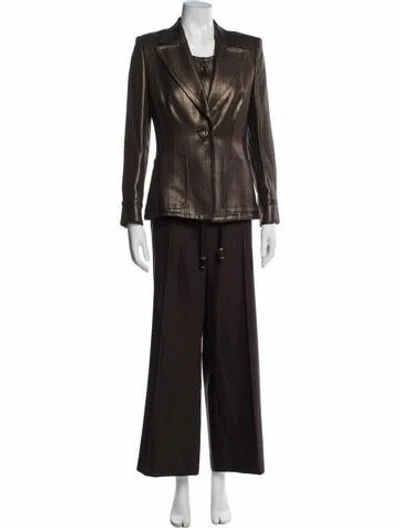 Pre-owned Escada Virgin Wool Pant Set In Brown
