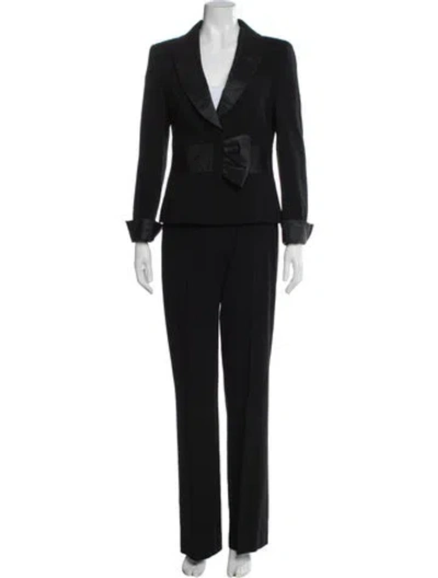 Pre-owned Escada Virgin Wool Pantsuit In Black