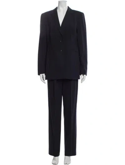 Pre-owned Escada Virgin Wool Pantsuit In Blue