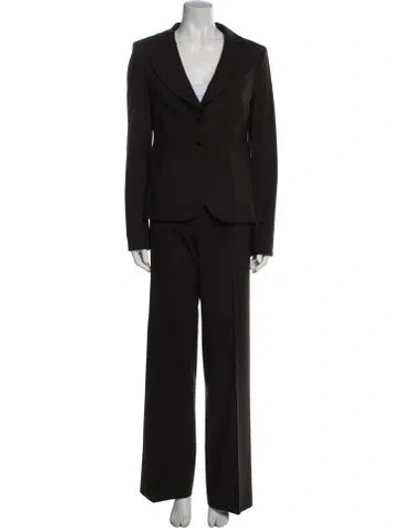 Pre-owned Escada Virgin Wool Pantsuit In Brown