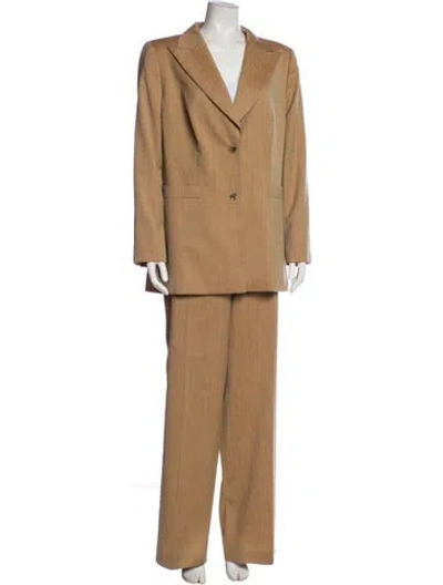 Pre-owned Escada Virgin Wool Pantsuit In Brown