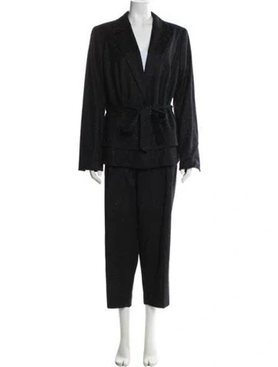 Pre-owned Escada Virgin Wool Pantsuit In Gray