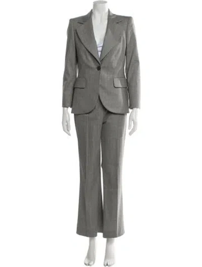 Pre-owned Escada Virgin Wool Pantsuit In Gray