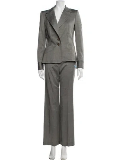 Pre-owned Escada Virgin Wool Pantsuit In Gray