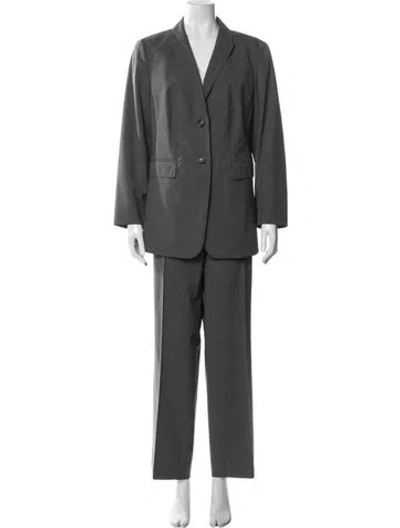 Pre-owned Escada Virgin Wool Pantsuit In Gray