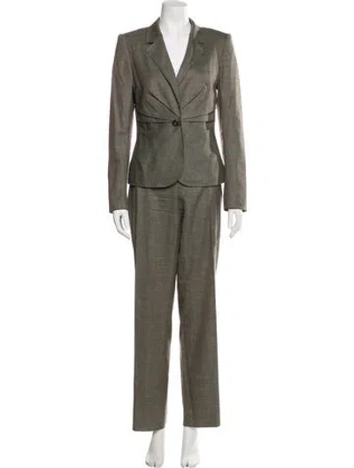 Pre-owned Escada Virgin Wool Pantsuit In Green