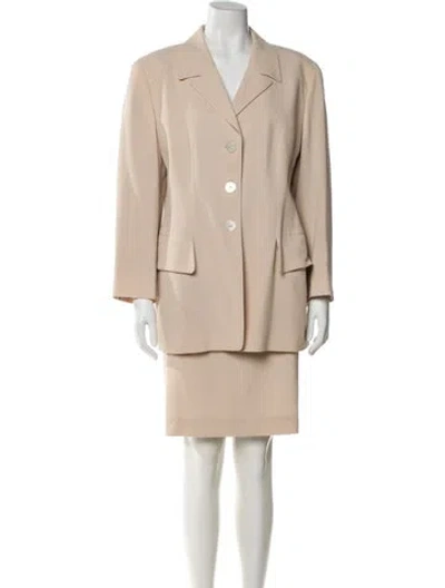Pre-owned Escada Virgin Wool Pantsuit In Neutral