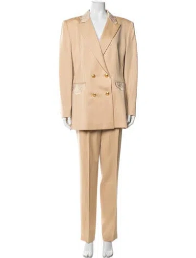 Pre-owned Escada Virgin Wool Pantsuit In Neutrals