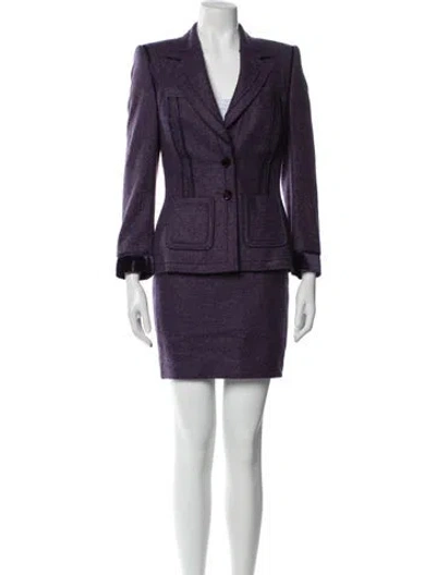 Pre-owned Escada Virgin Wool Pantsuit In Purple