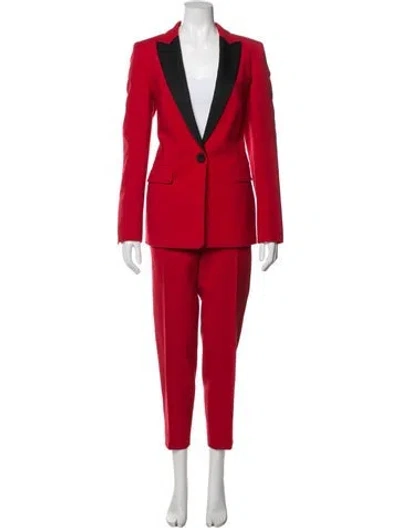 Pre-owned Escada Virgin Wool Pantsuit In Red