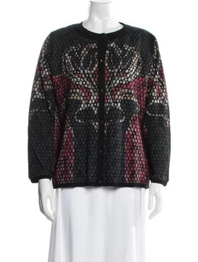 Pre-owned Escada Virgin Wool Patterned Set In Black