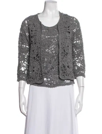 Pre-owned Escada Virgin Wool Patterned Set In Grey