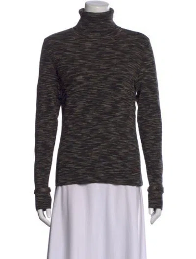 Pre-owned Escada Virgin Wool Patterned Sweater In Black