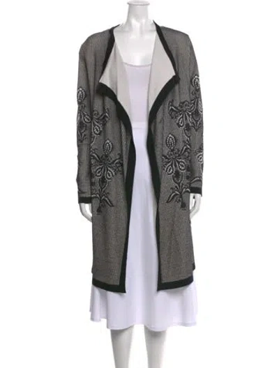 Pre-owned Escada Virgin Wool Patterned Sweater In Black