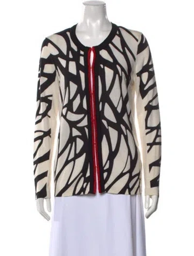 Pre-owned Escada Virgin Wool Patterned Sweater In Neutrals