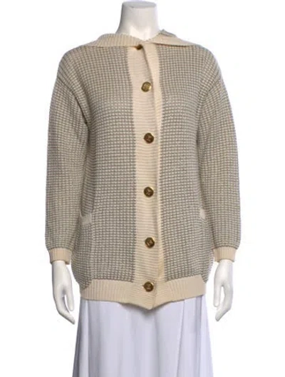 Pre-owned Escada Virgin Wool Patterned Sweater In Neutrals