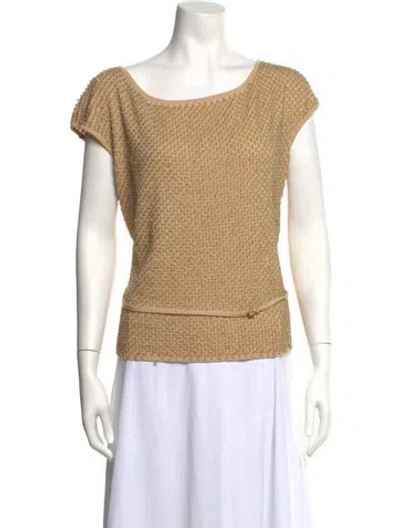 Pre-owned Escada Virgin Wool Patterned Sweater In Neutrals