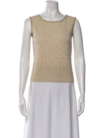 Pre-owned Escada Virgin Wool Patterned Top In Neutral