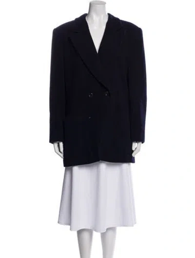 Pre-owned Escada Virgin Wool Peacoat In Blue