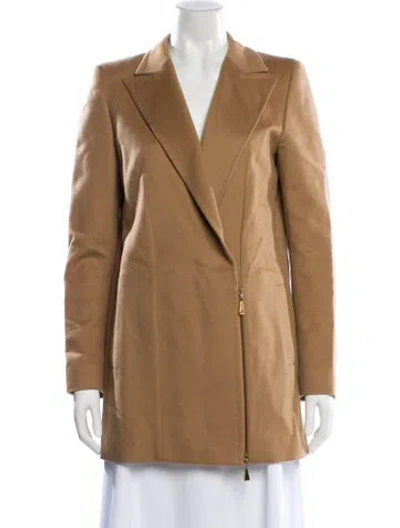 Pre-owned Escada Virgin Wool Peacoat In Brown