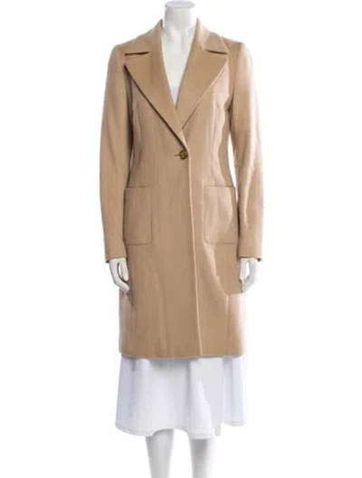 Pre-owned Escada Virgin Wool Peacoat In Neutral