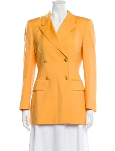 Pre-owned Escada Virgin Wool Peacoat In Yellow