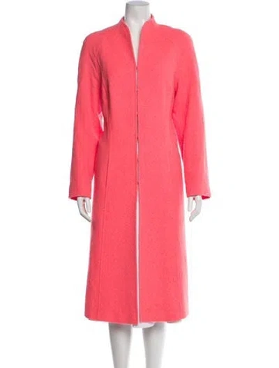 Pre-owned Escada Virgin Wool Performance Coat In Pink