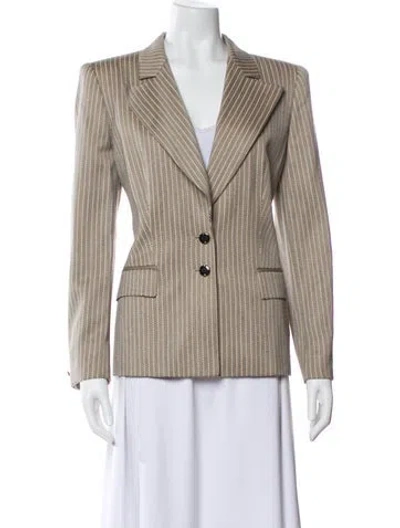Pre-owned Escada Virgin Wool Printed Blazer In Neutral