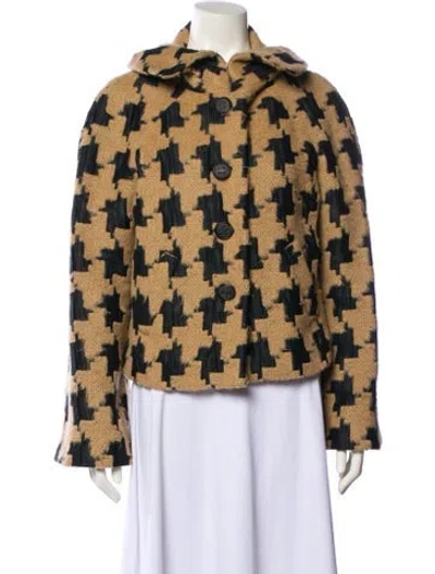 Pre-owned Escada Virgin Wool Printed Denim Jacket In Neutral