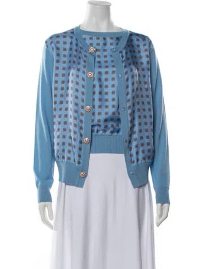 Pre-owned Escada Virgin Wool Printed Set In Blue