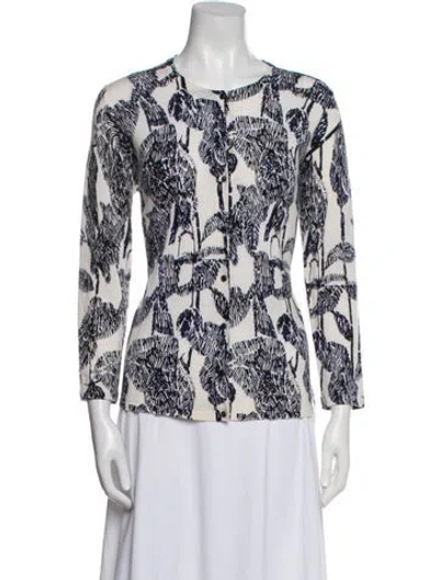 Pre-owned Escada Virgin Wool Printed Sweater In Multi